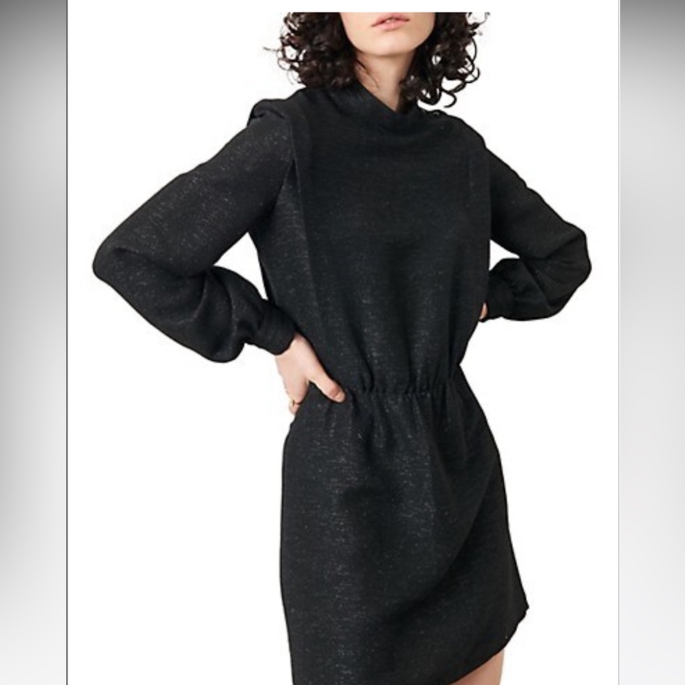 New Sessun Lurex-Knit Gathered Sweater Dress